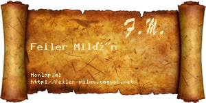 Feiler Milán névjegykártya